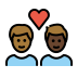 couple with heart, man, man, medium-dark skin tone, dark skin tone